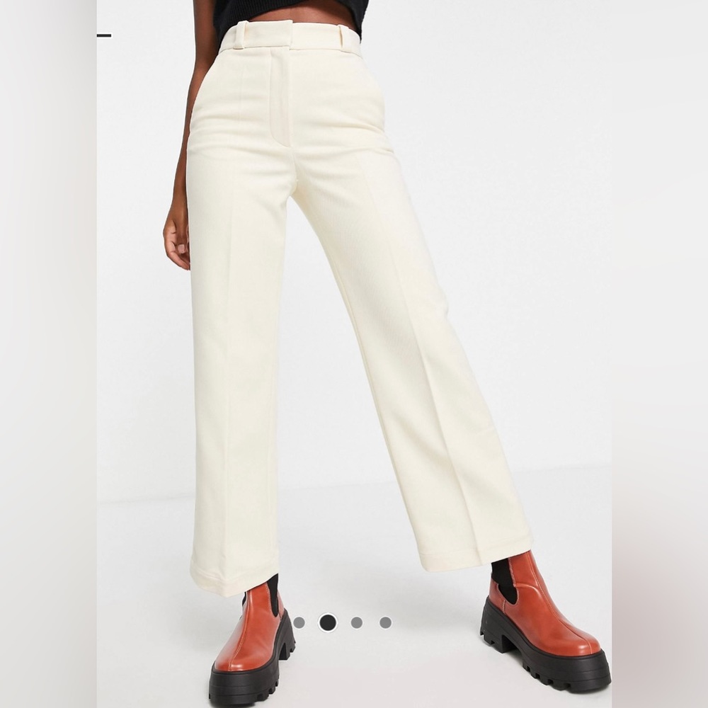 & Other Stories tailored high waisted pants in off white size 4